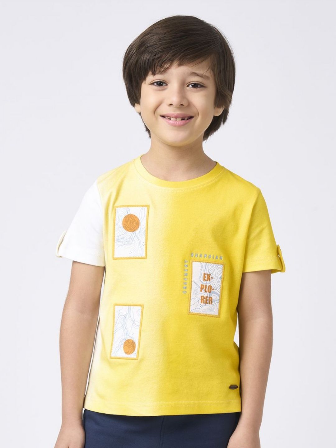 Ed-a-Mamma Boys Printed Extended Sleeves Applique T-shirt-picture-58