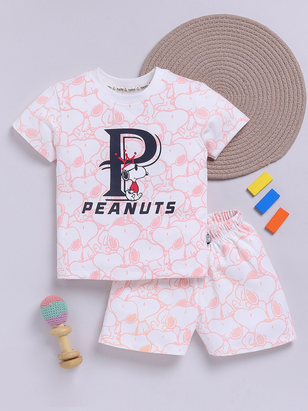 YK X Tinyo Boys Peanuts Printed T-shirt with Shorts-picture-38