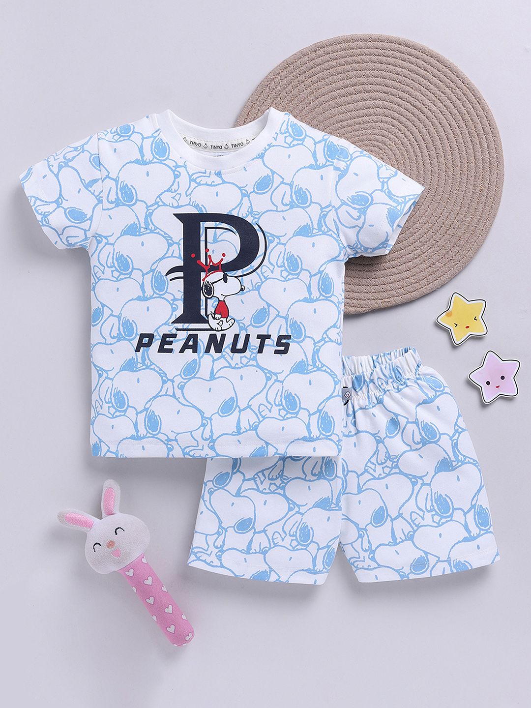 YK X Tinyo Boys Peanuts Printed T-shirt with Shorts-picture-36