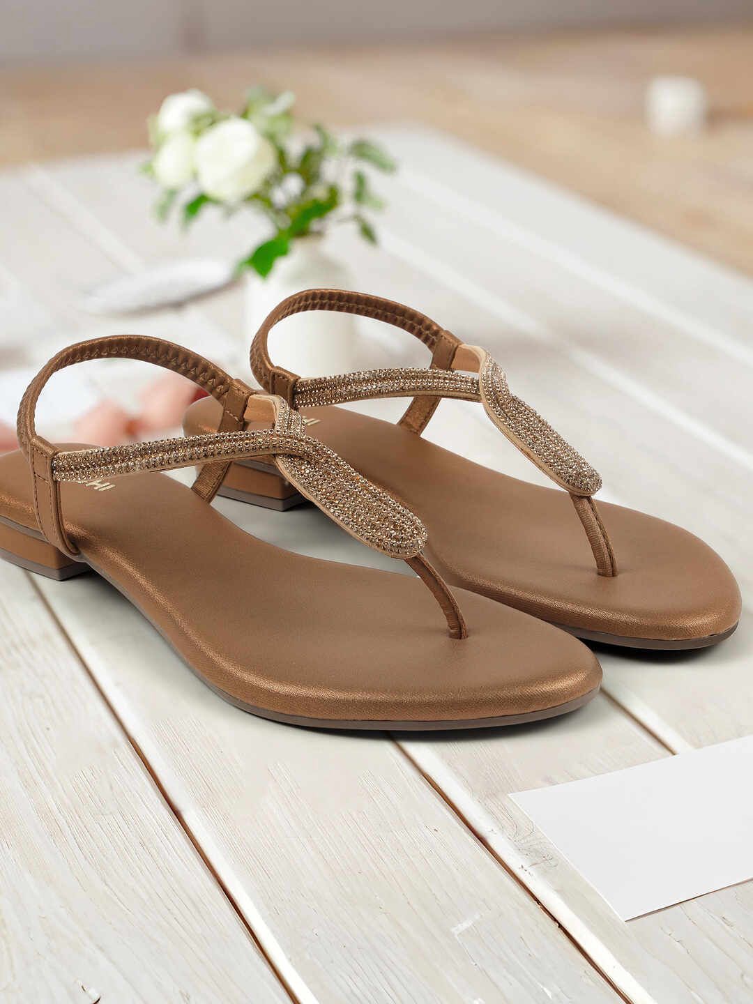 Mochi Women Embellished T-Strap Flats-image-31