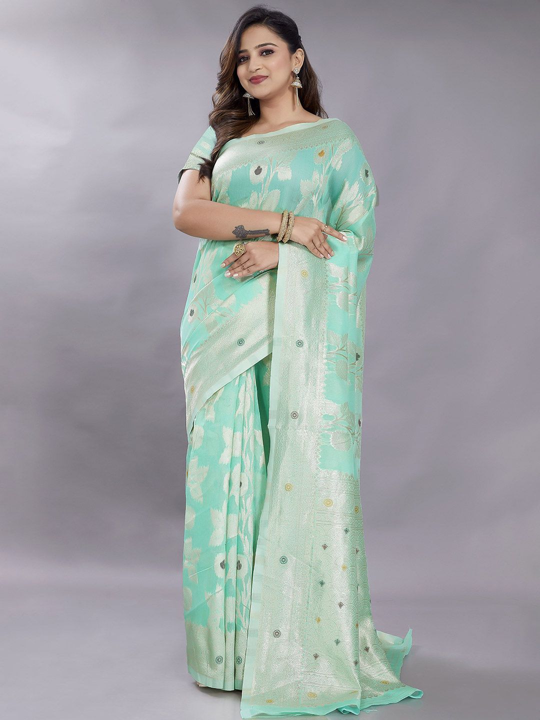Rani Saahiba Woven Design Zari Art Silk Chanderi Saree-picture-33