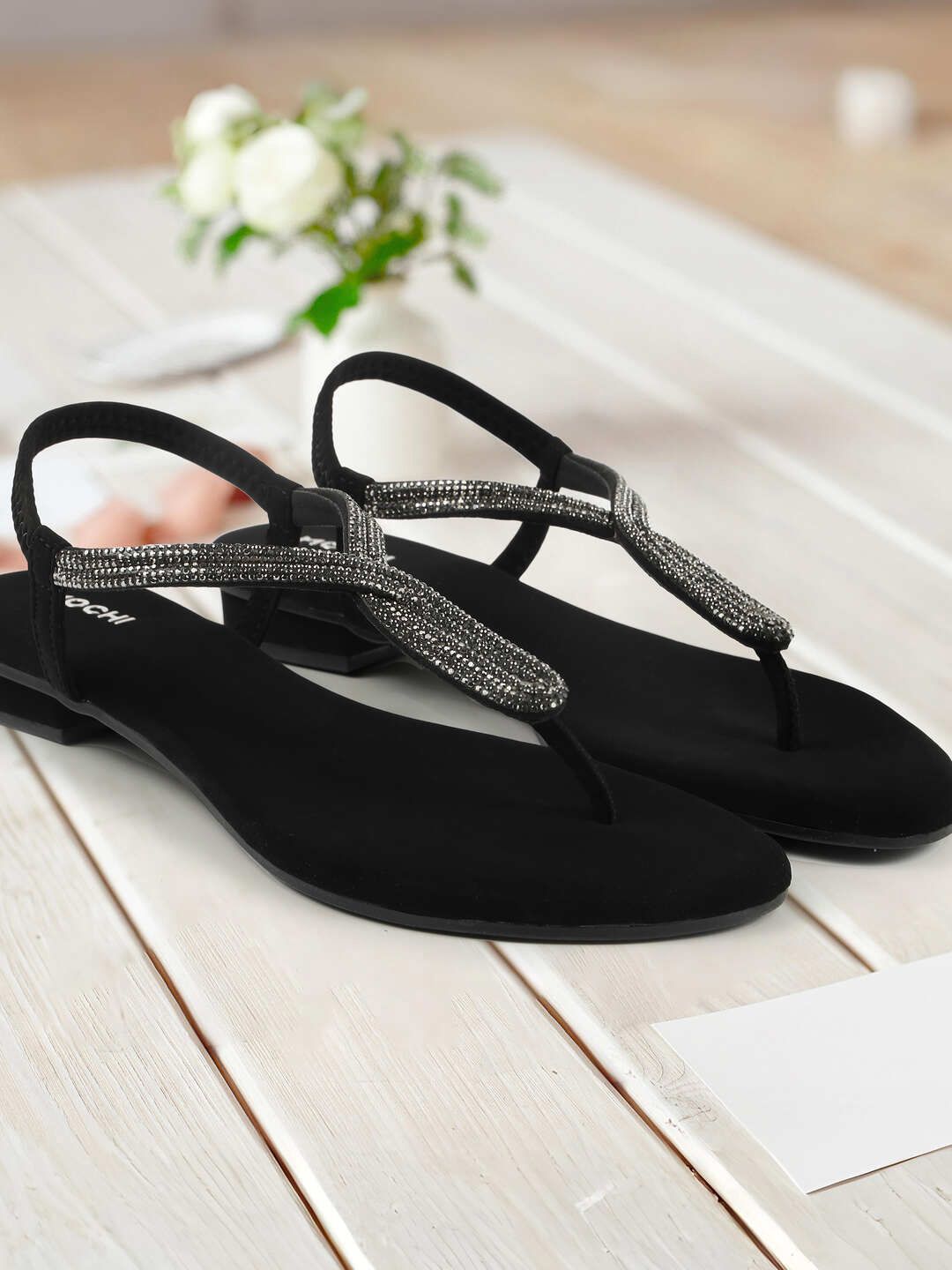 Mochi Women Embellished T-Strap Flats-picture-56