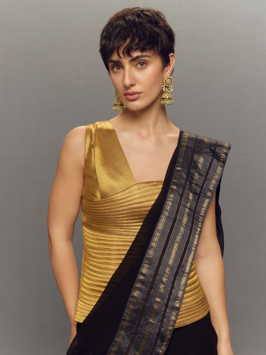 ZAITRA Self Design Pure Silk Top-picture-14