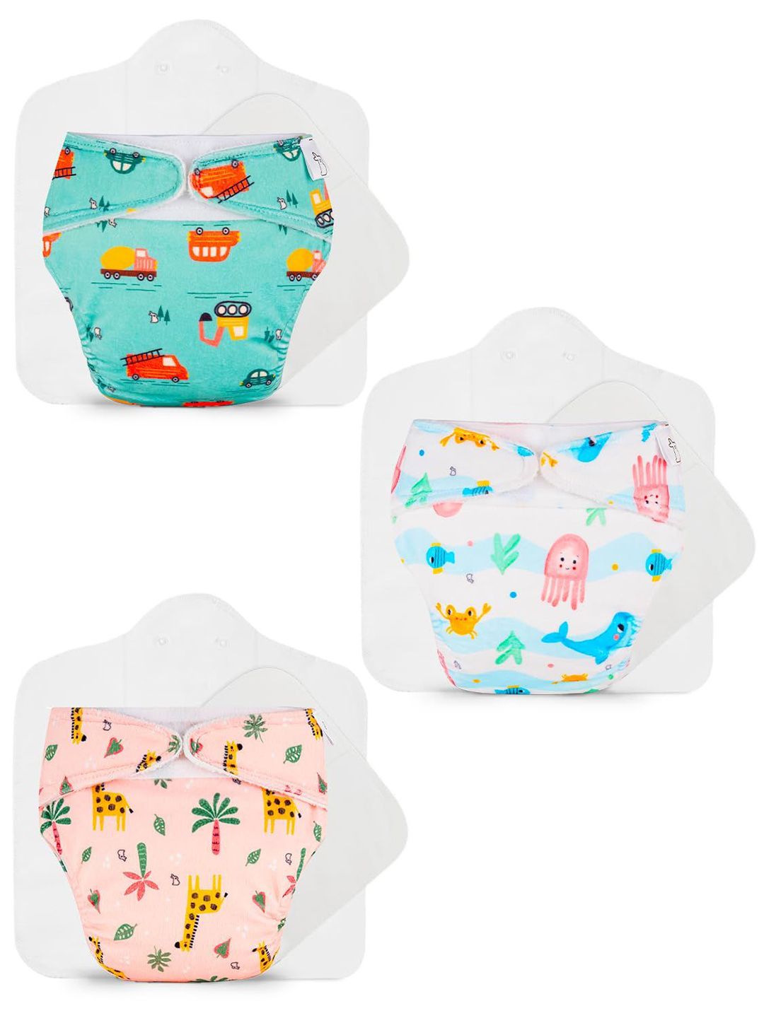 SuperBottoms Uno Set Of 3 Super Soft Cloth Diaper With Velcro-image-36