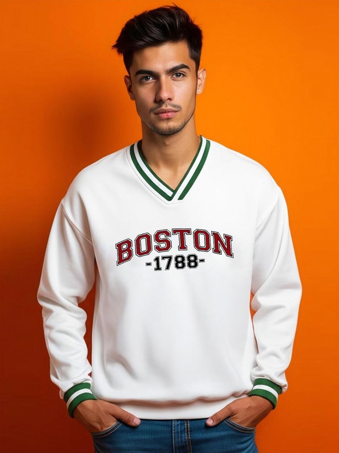 Moda Rapido Men V-Neck Varsity Printed Sweatshirt-picture-23