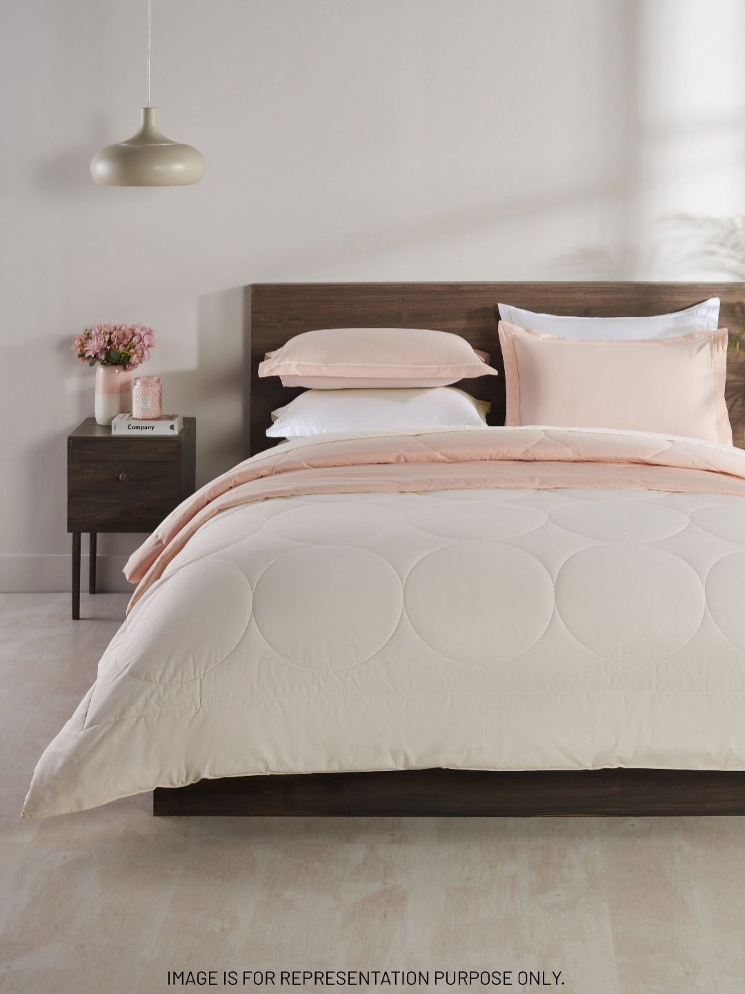 DDecor Pink & Beige 4 Piece Double King Geometric Cotton Bedding Set-image-15