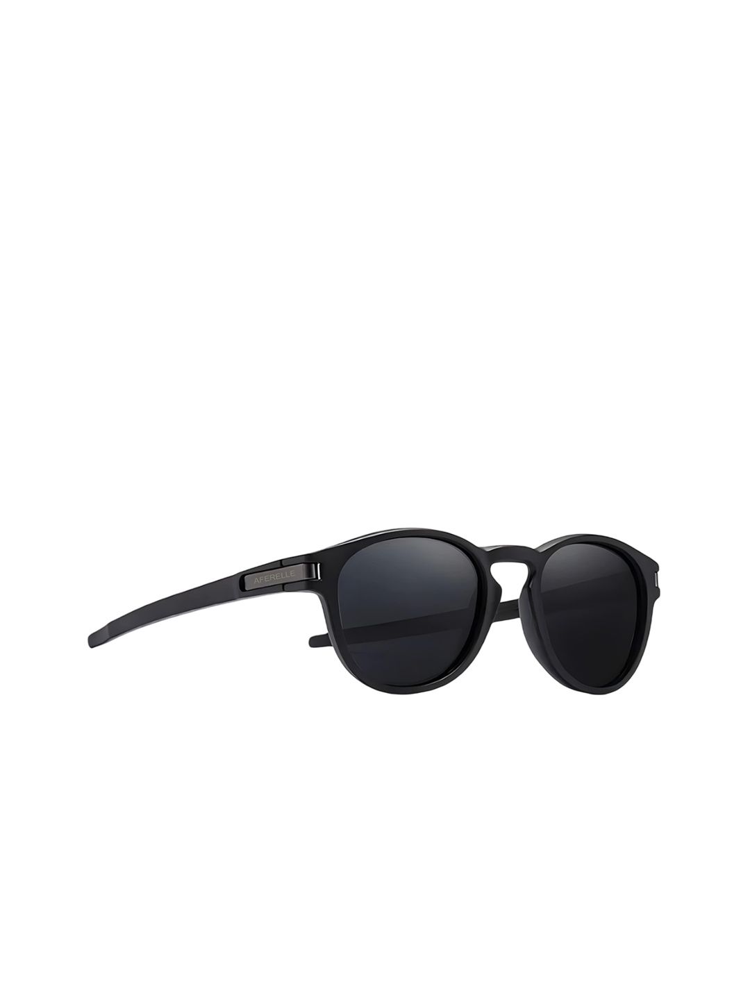 AFERELLE Unisex Black Lens & Black Round Sunglasses with-image-12