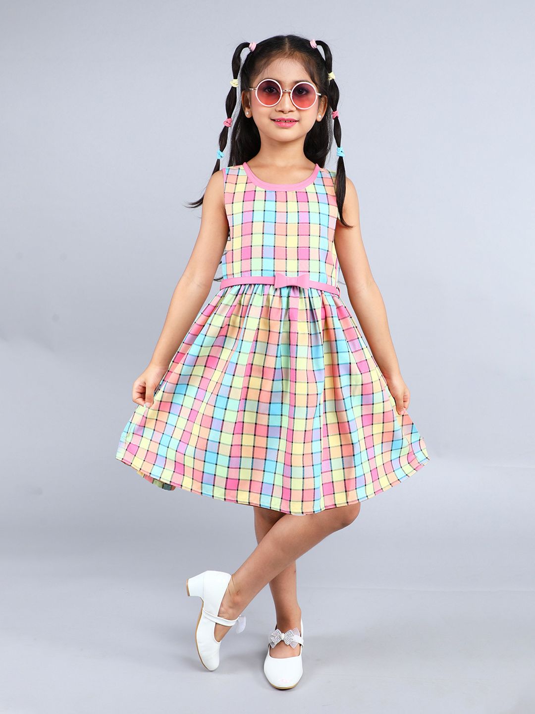 Funshine Girls Checked Fit & Flare Dress-picture-30