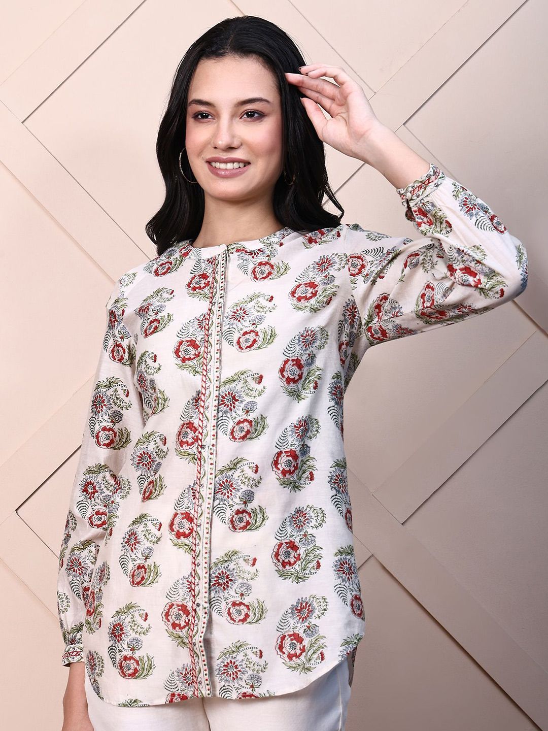 Folk Song Women Floral Printed Pure Cotton Kurti-picture-27