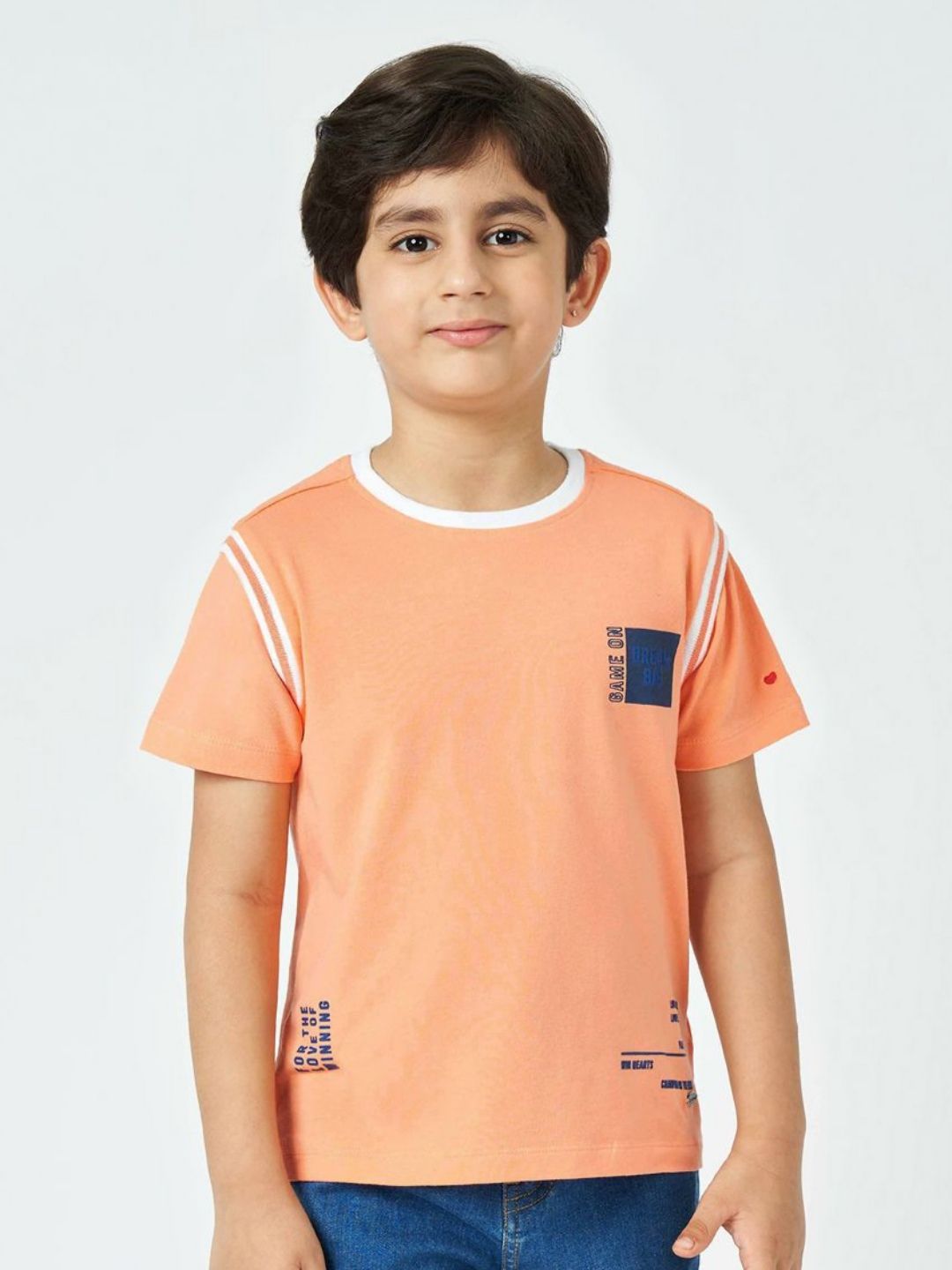 Ed-a-Mamma Boys Typography Printed Round Neck Short Sleeves Cotton T-shirt-picture-16