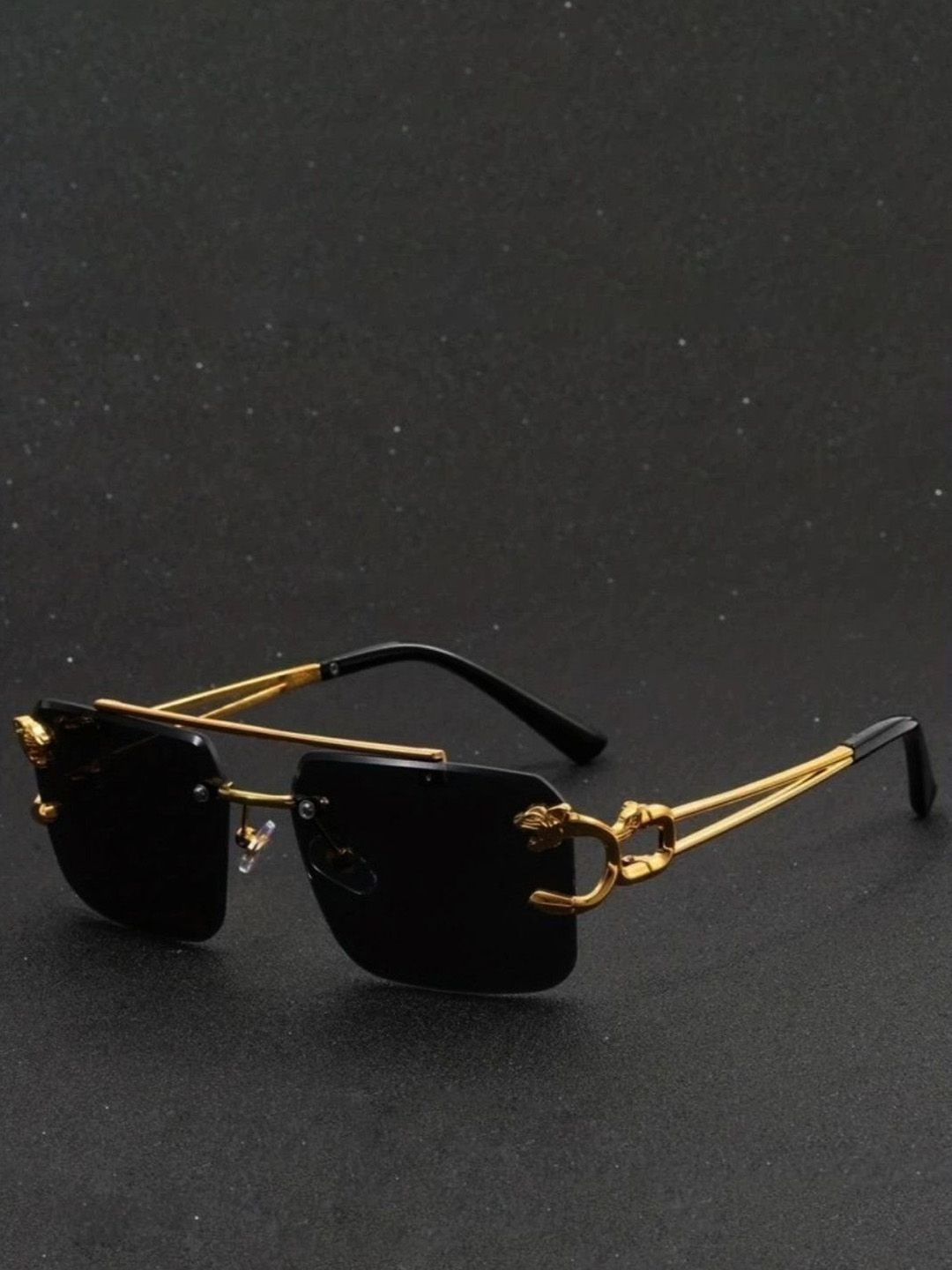 Eyedens Unisex Black Lens & Gold-Toned Square Sunglasses with-picture-22