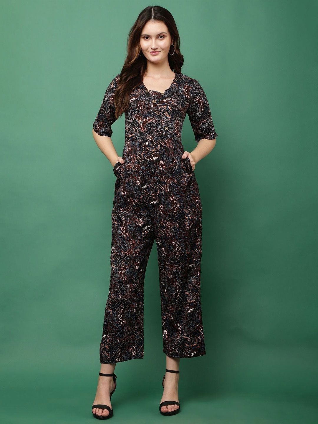 Moda Rapido Printed Basic Jumpsuit-picture-23