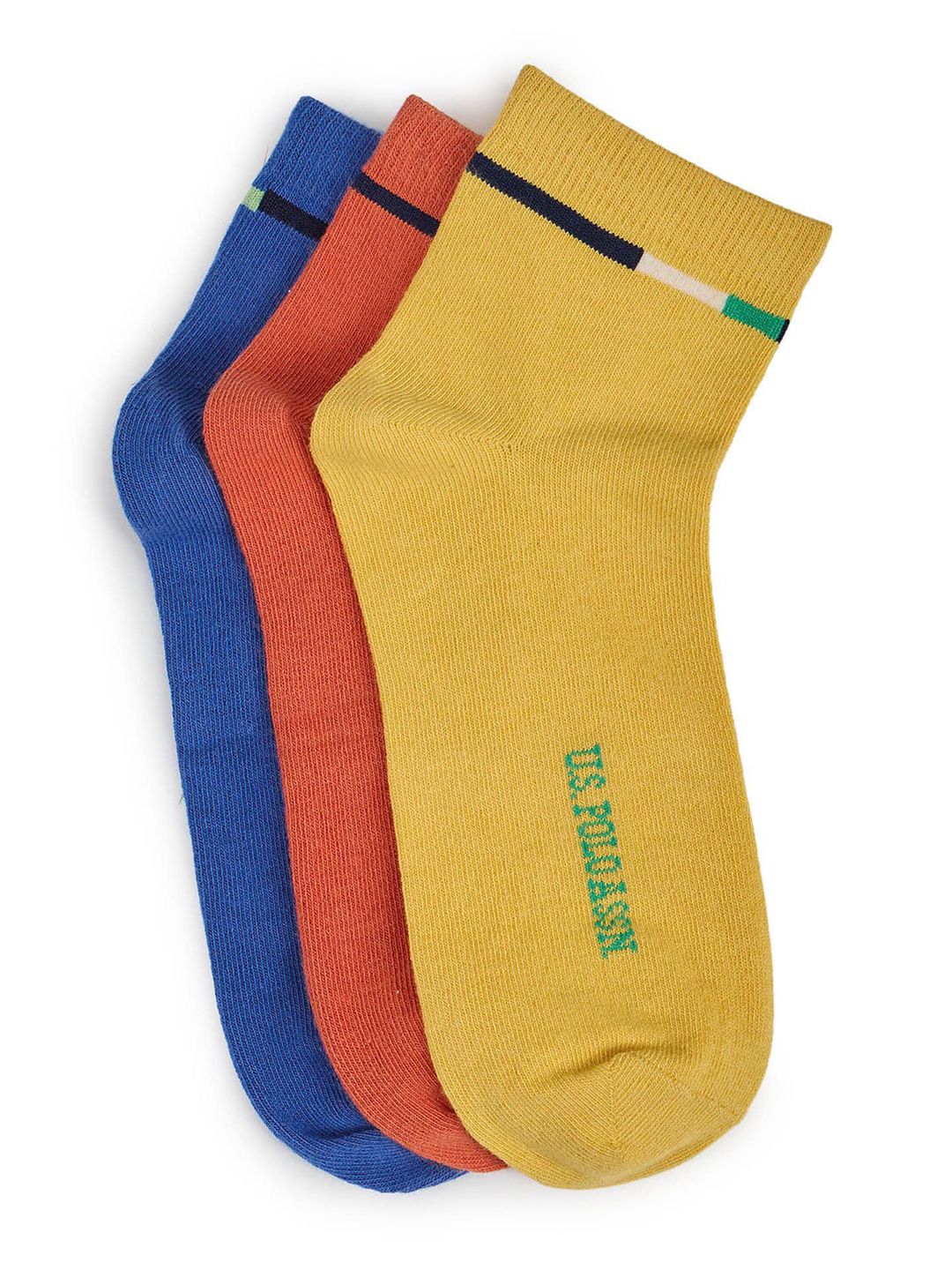 U.S. Polo Assn. Kids Pack Of 3 Above Ankle-Length Socks
