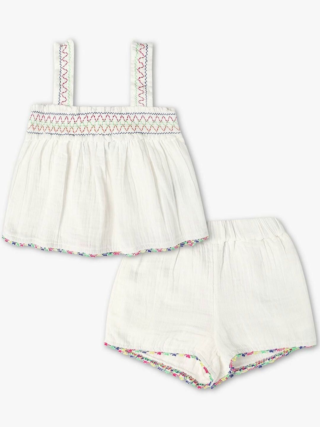 GAP Girls Embroidered Pure Cotton Top & Shorts Clothing Set-picture-18