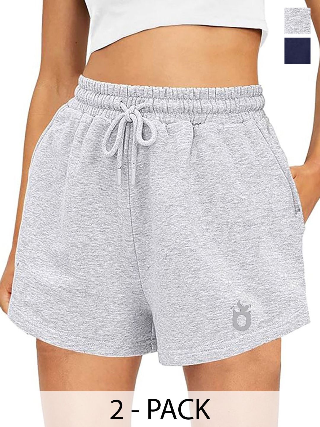 Hotfits Women Cotton Pack of 2 Training or Gym Shorts-picture-21