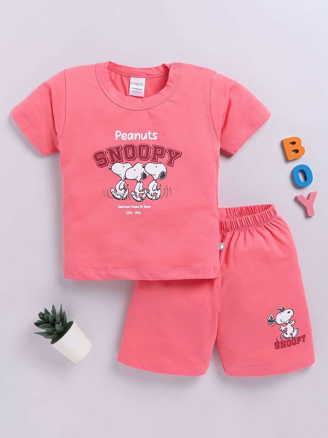 YK X Tinyo Infant Boys Peanuts Printed T-shirt with Shorts-picture-35