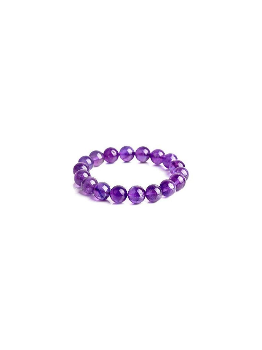 todani jems Certified Amethyst Natural Healing Stone Crystal Round Beads 8 mm Bracelet-picture-26