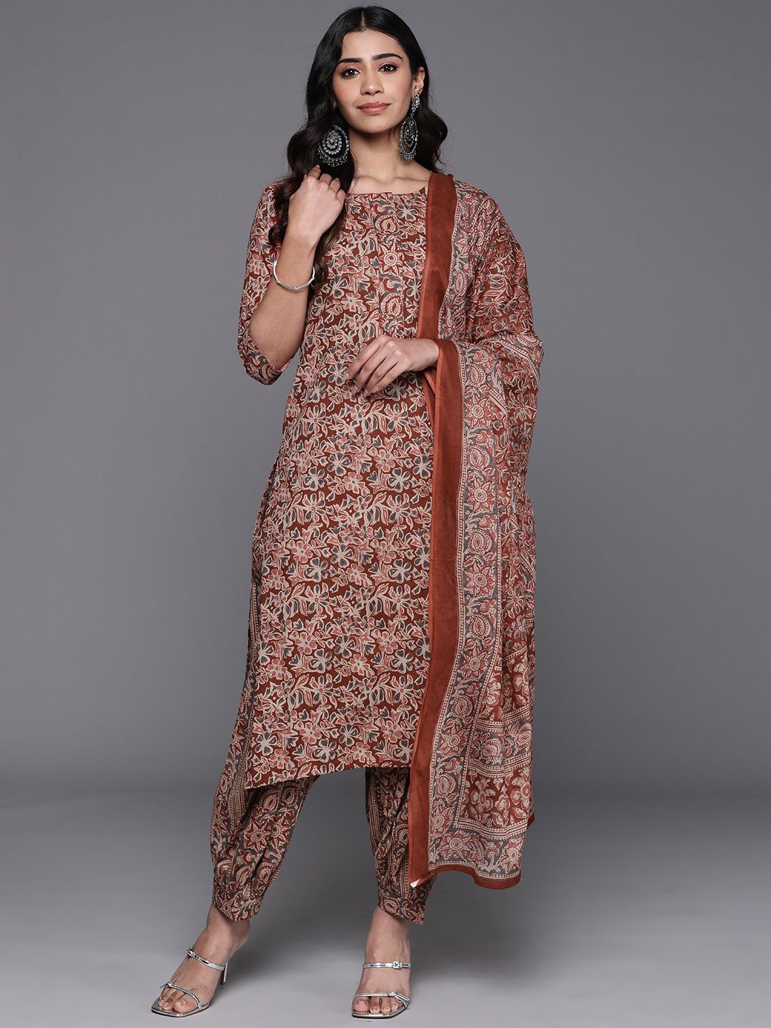 Libas Women Floral Printed Regular Kurta with Salwar & With Dupatta