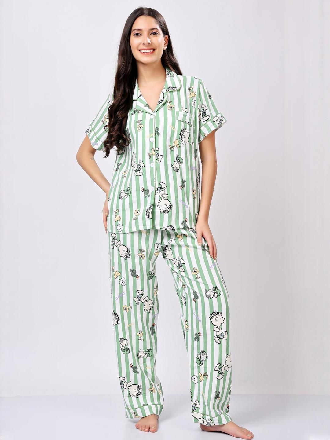 Stem Rope Women Printed Night Suit-picture-36