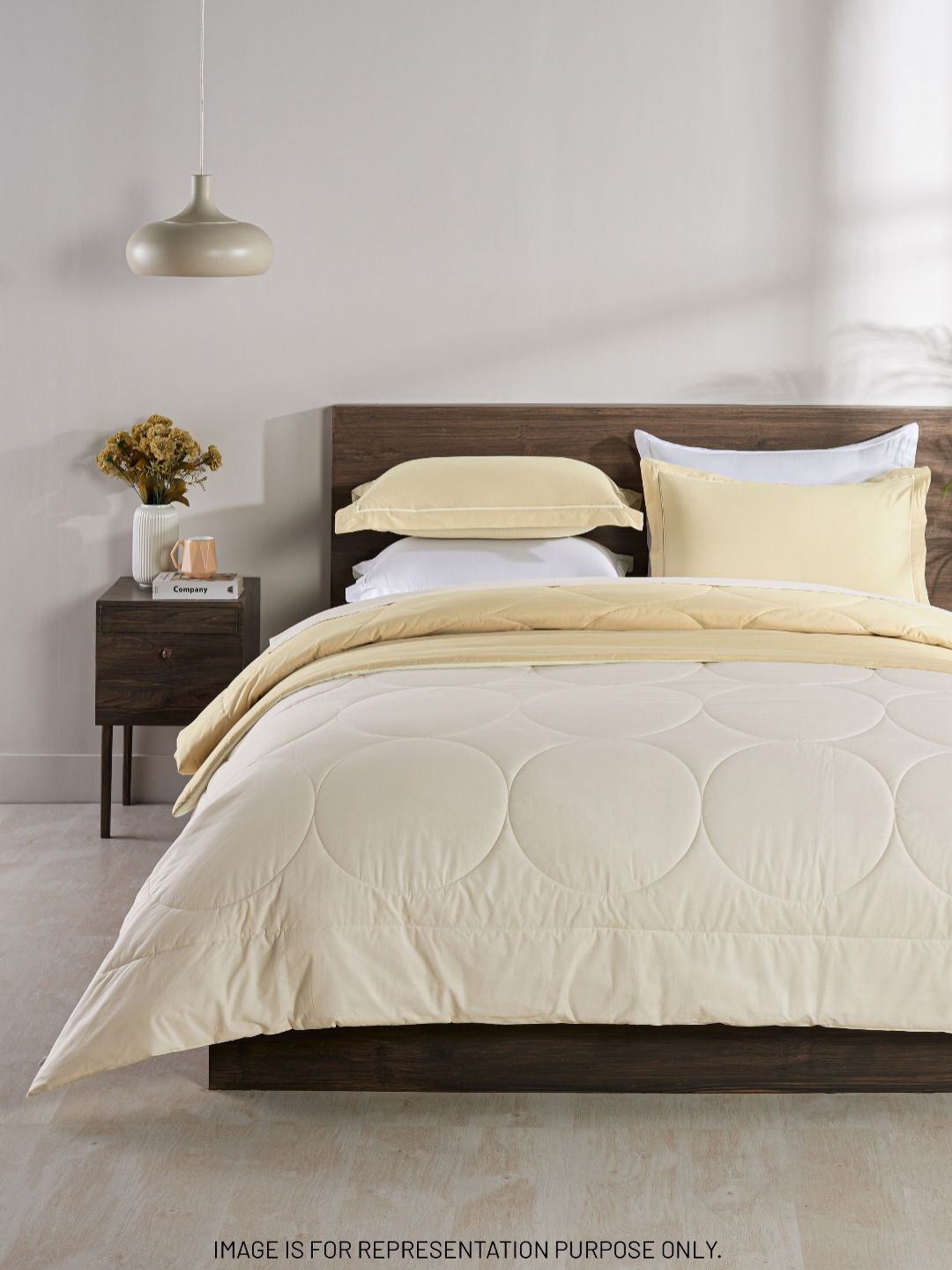DDecor Beige 4 Piece Double King Geometric Cotton Bedding Set-image-31