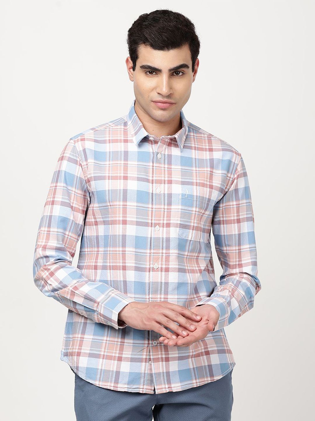 Indian Terrain Men Classic Slim Fit Checked Shirt-picture-12