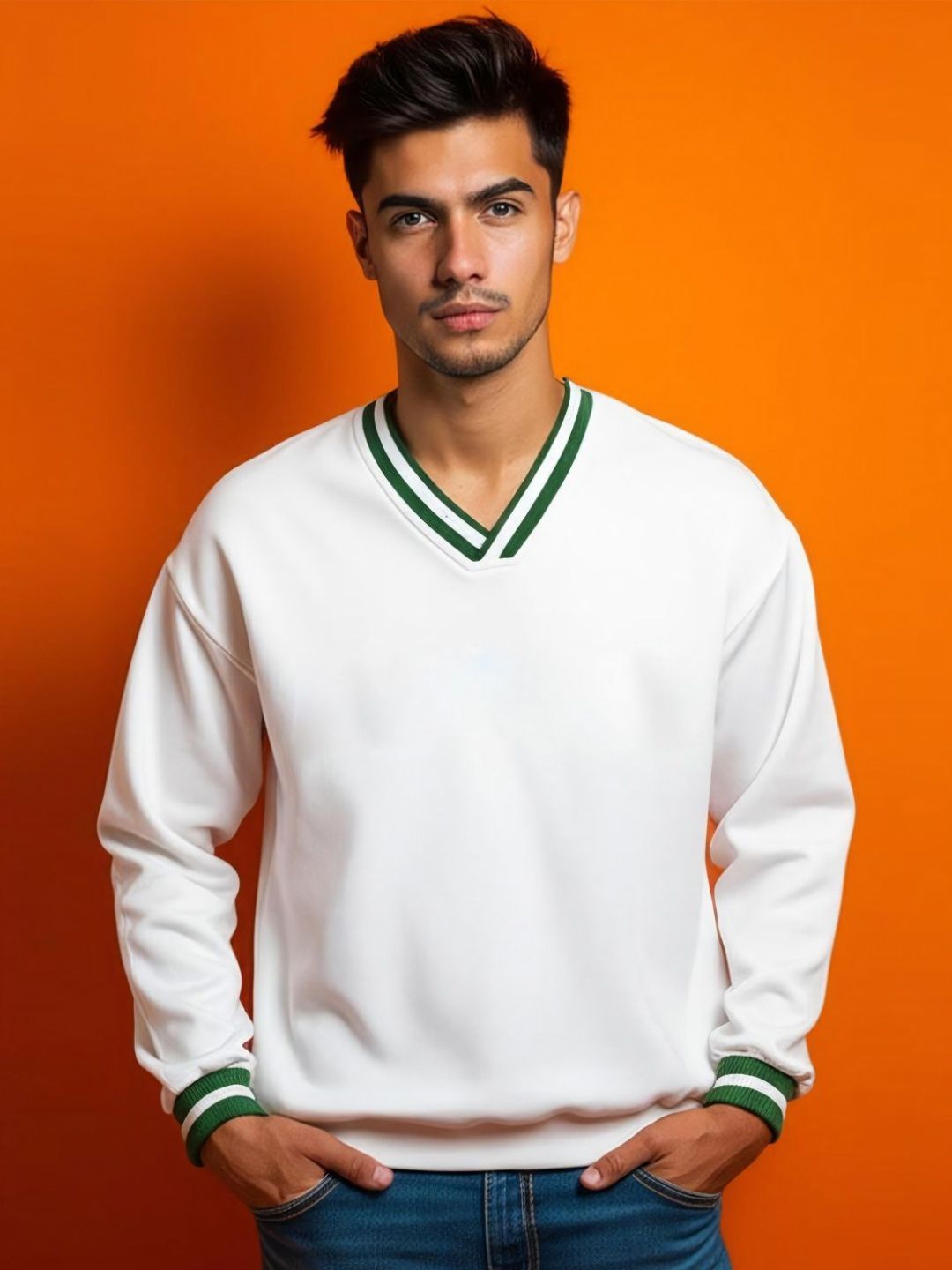 Moda Rapido Men V-Neck Solid Sweatshirt-picture-31