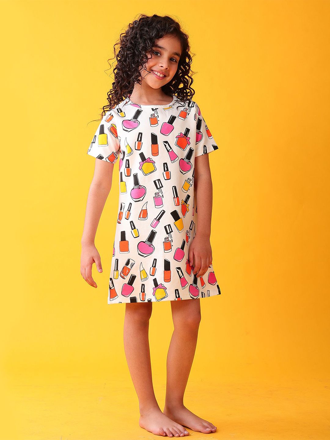Anthrilo Girls Printed T-Shirt Nightdress-picture-19
