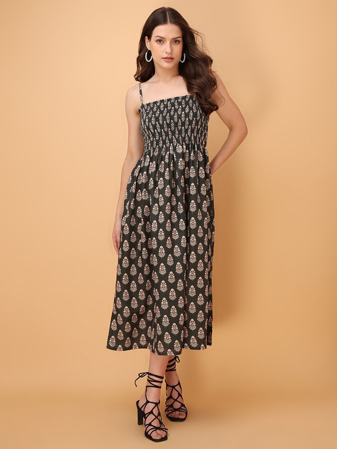 OBSHIVKA Women Floral Print Fit & Flare Maxi Dress-picture-14