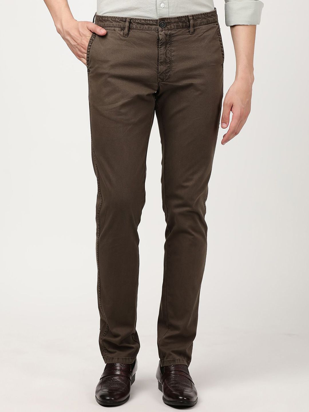 Indian Terrain Men Brooklyn Slim Fit Trousers-picture-11