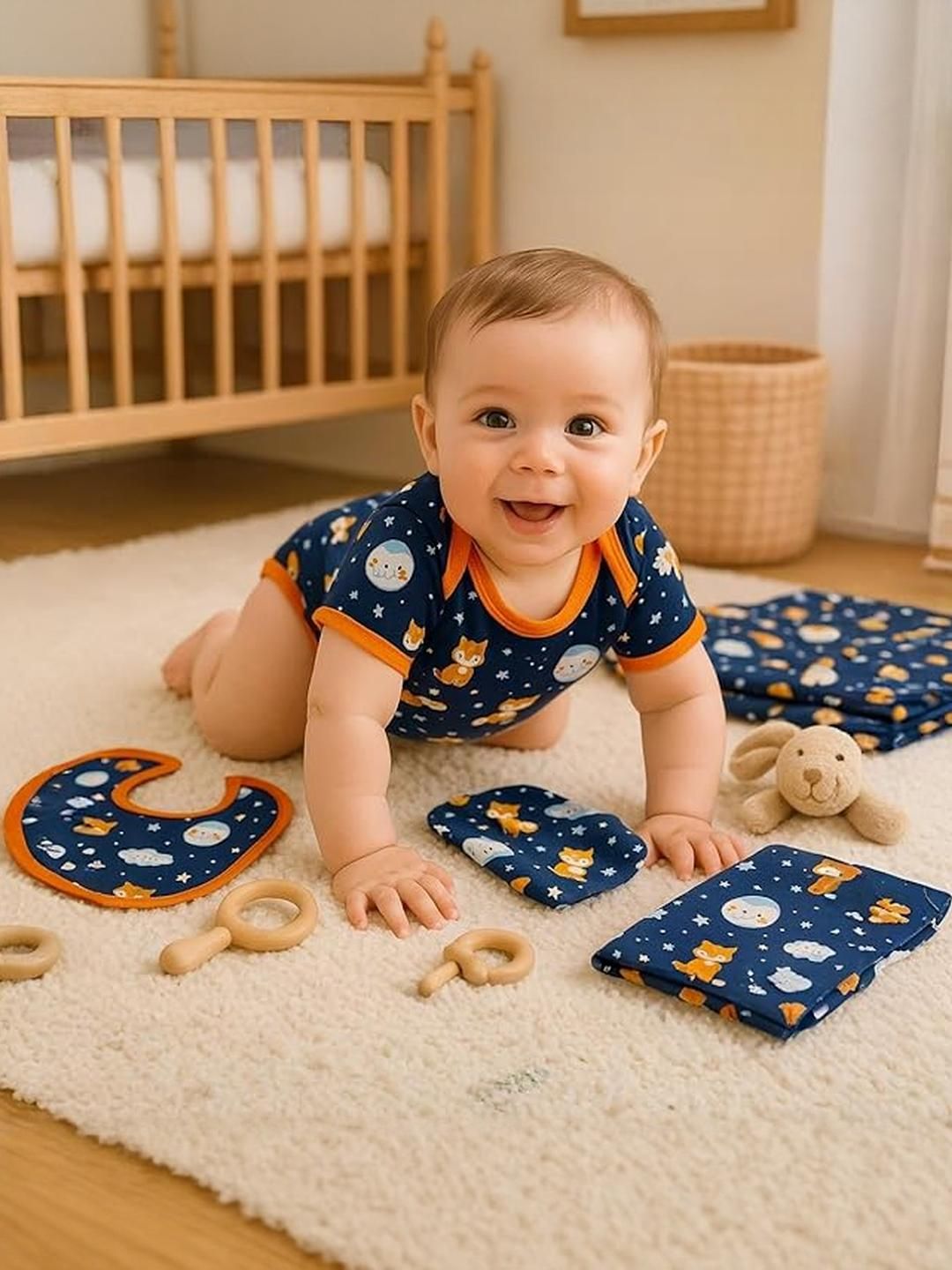 Adhigams Kids Printed Cotton Romper-picture-36