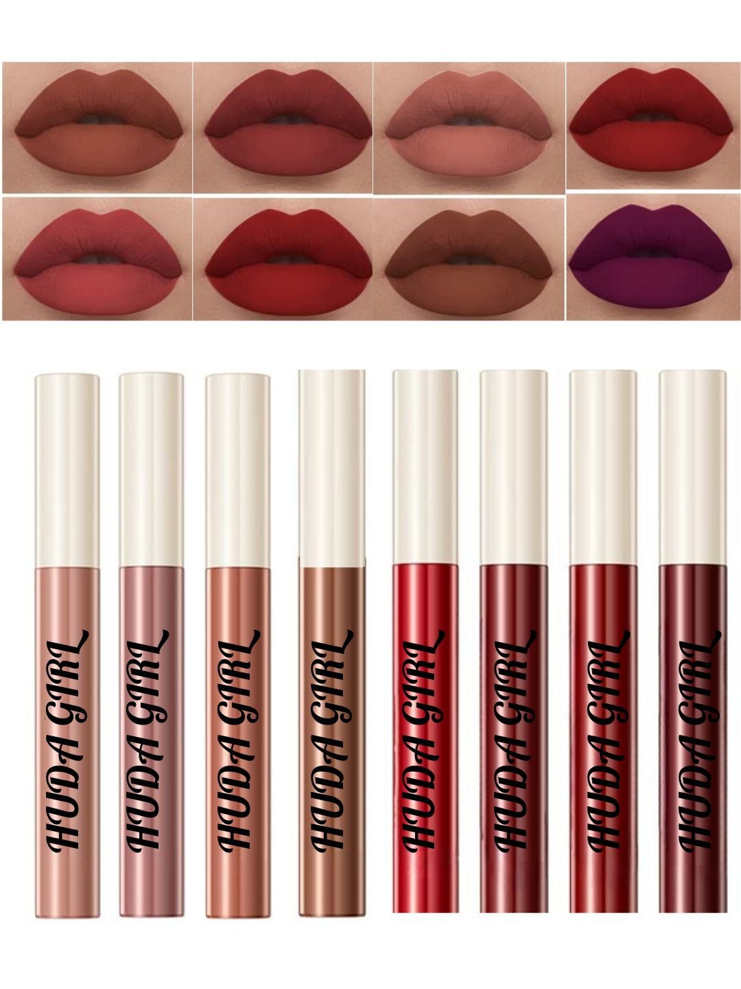 Huda Girl Set Of 8 Long Lasting Liquid Lipstick- 5 g Each- Caramel Nude- Brown Beauty-picture-17