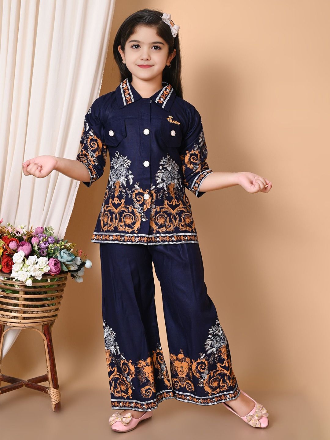 Katalyn Girls Printed Top with Palazzos-picture-25