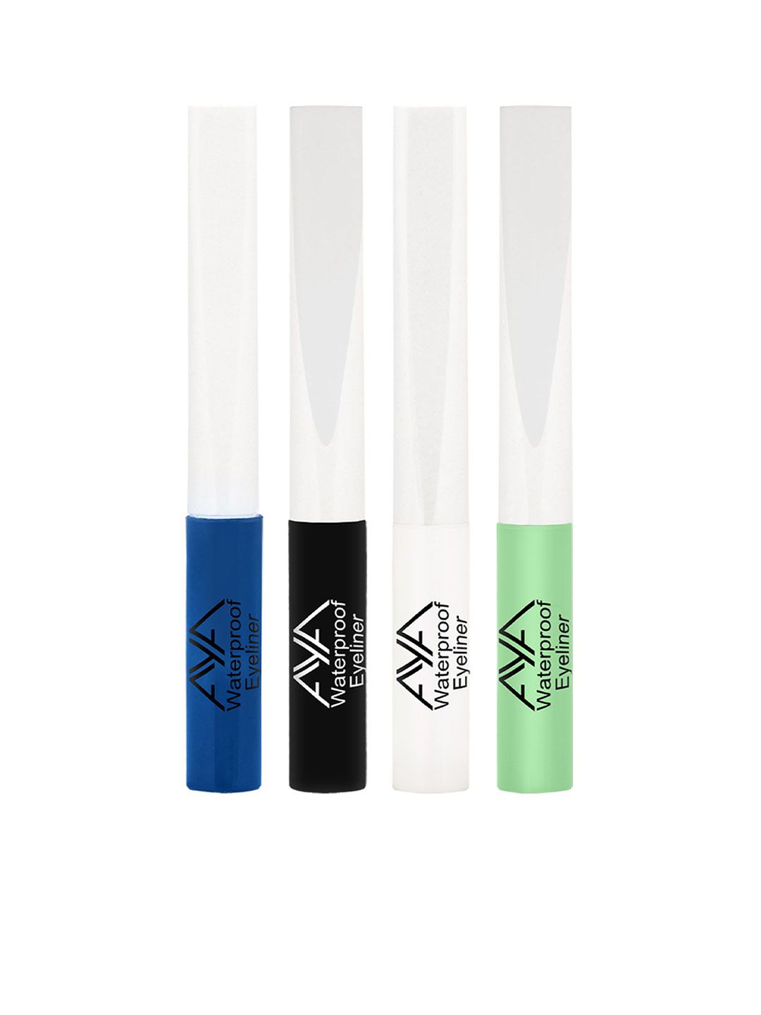 AYA Set Of 4 Long-Lasting Waterproof Liquid Eyeliner - 5ml Each - Kohl Black - Mint Green-image-18