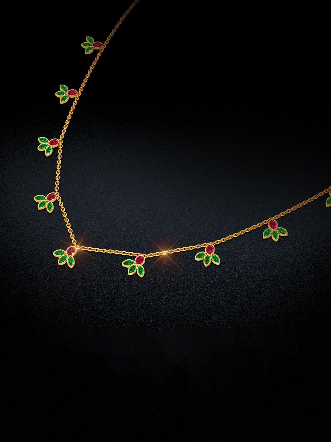 Joyalukkas Traditional Blossom Charm Gold Necklace-image-16