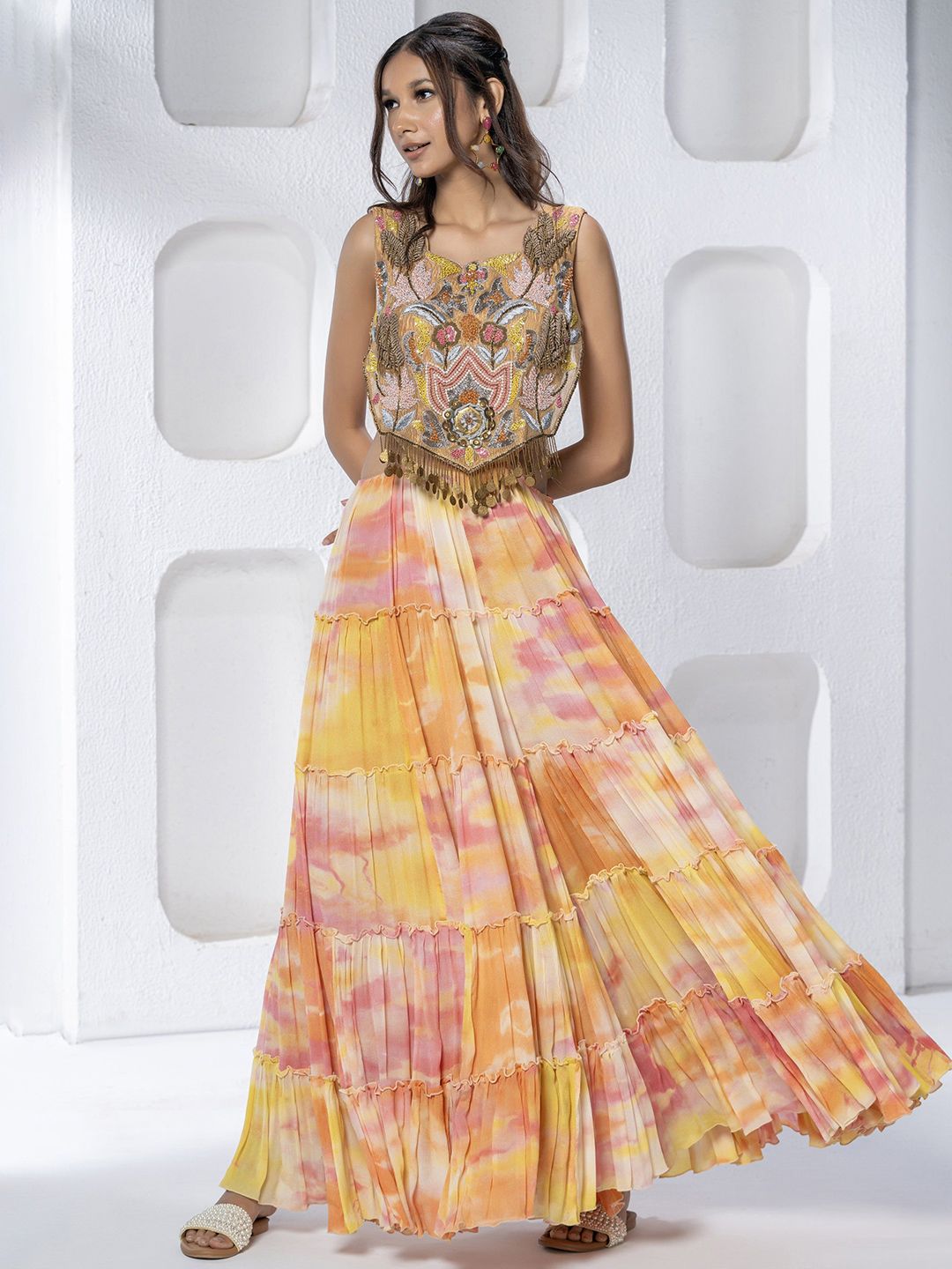 GloballyRonakRBafna Printed Beads & Stones Sleeveless Chinnon Basic Jumpsuit-picture-38