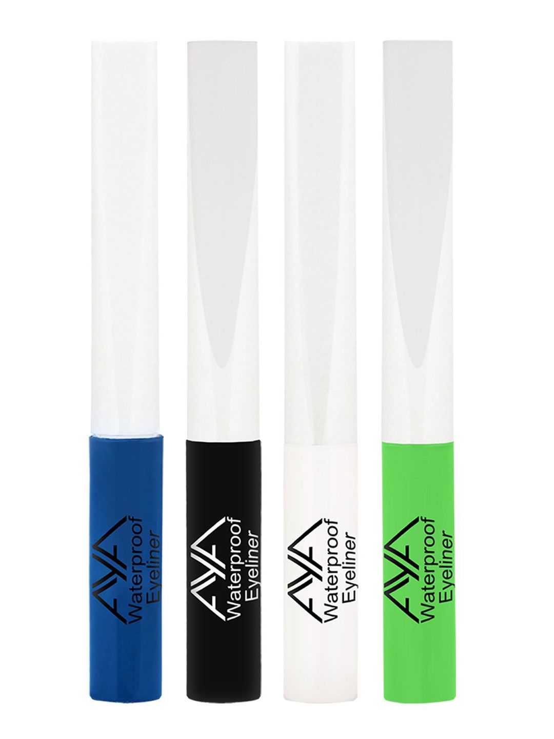 AYA Set Of 4 Long-Lasting Waterproof Liquid Eyeliner - 5ml Each - Kohl Black - Neon Green-image-31