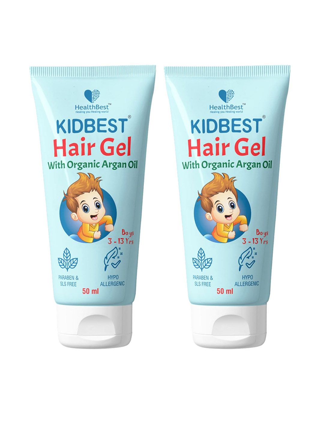 HealthBest Set Of 2 Kidbest Hair Gel With Organic Argan Oil - 50 ml Each-image-13