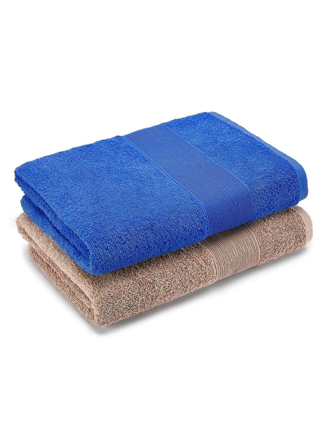 haus & kinder Blue & Brown 2 Pieces Cotton 500 GSM Towel Set-picture-44
