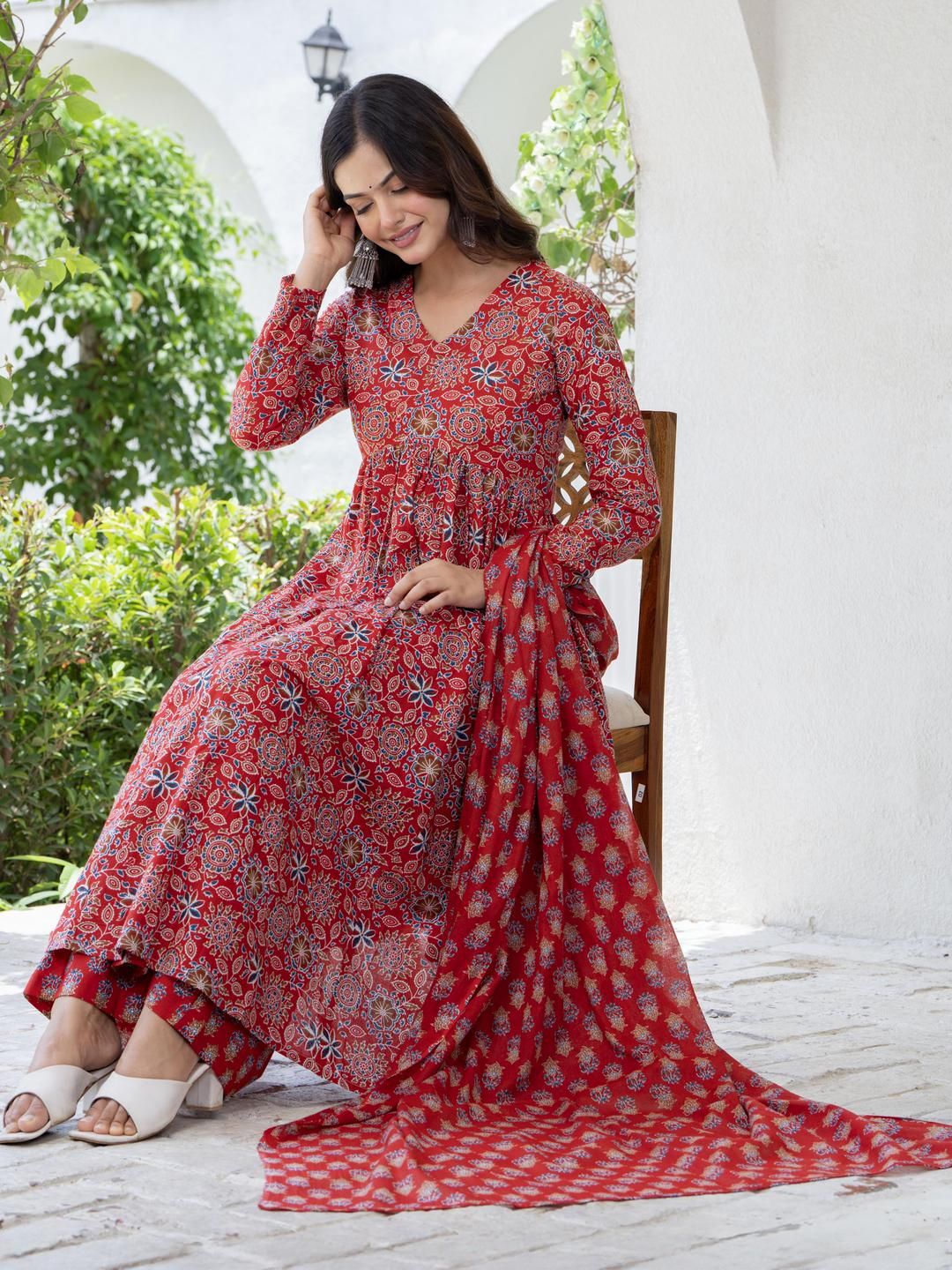 NWH Women Maroon Kurta Sets