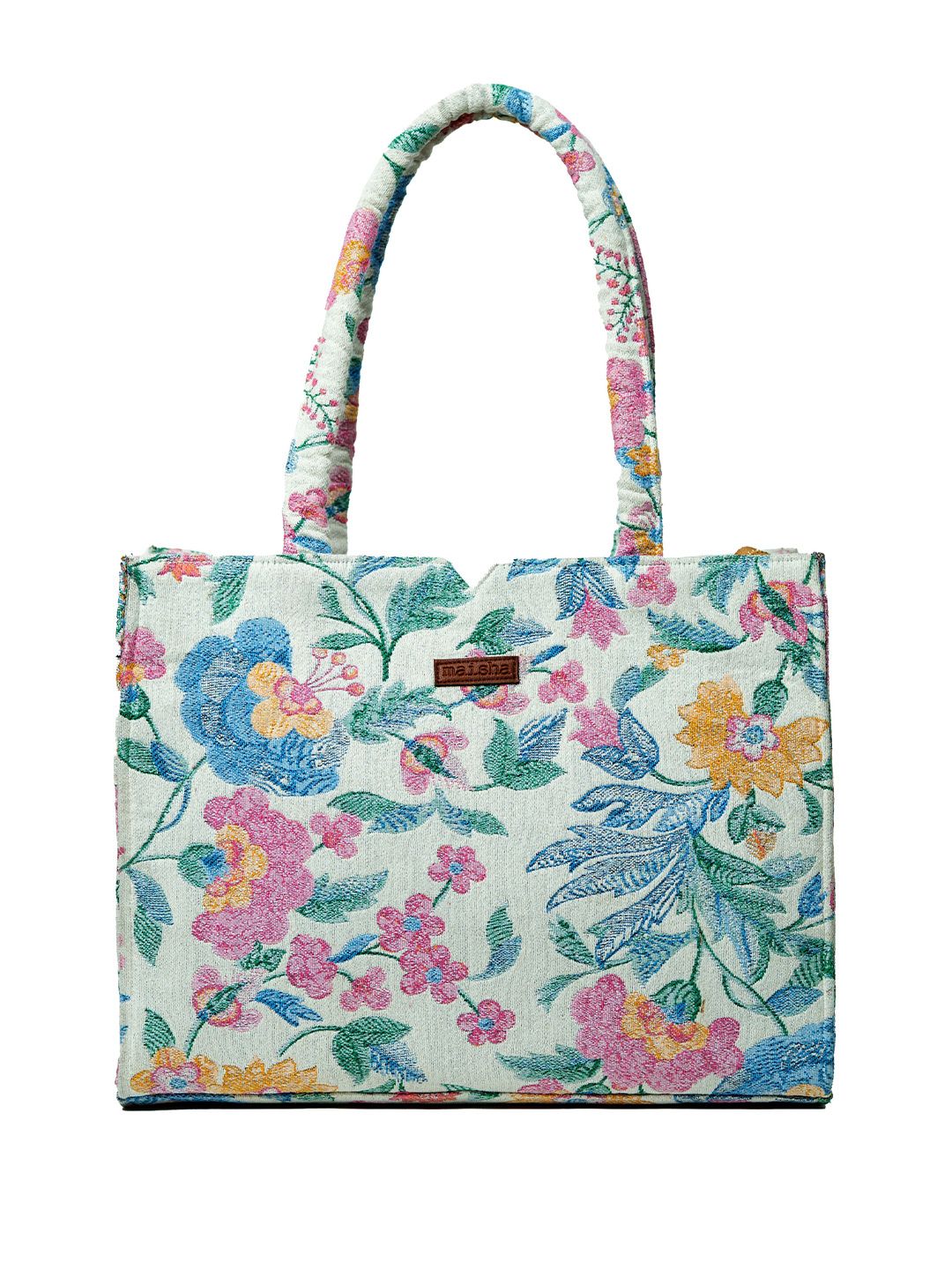 Maisha Floral Printed Structured Handheld Bag-picture-25