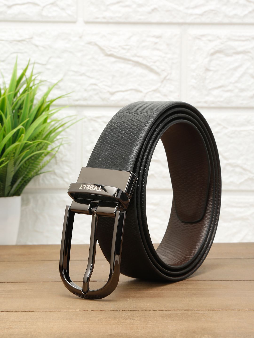 TYBELT Men Textured Leather Reversible Formal Belt-picture-33