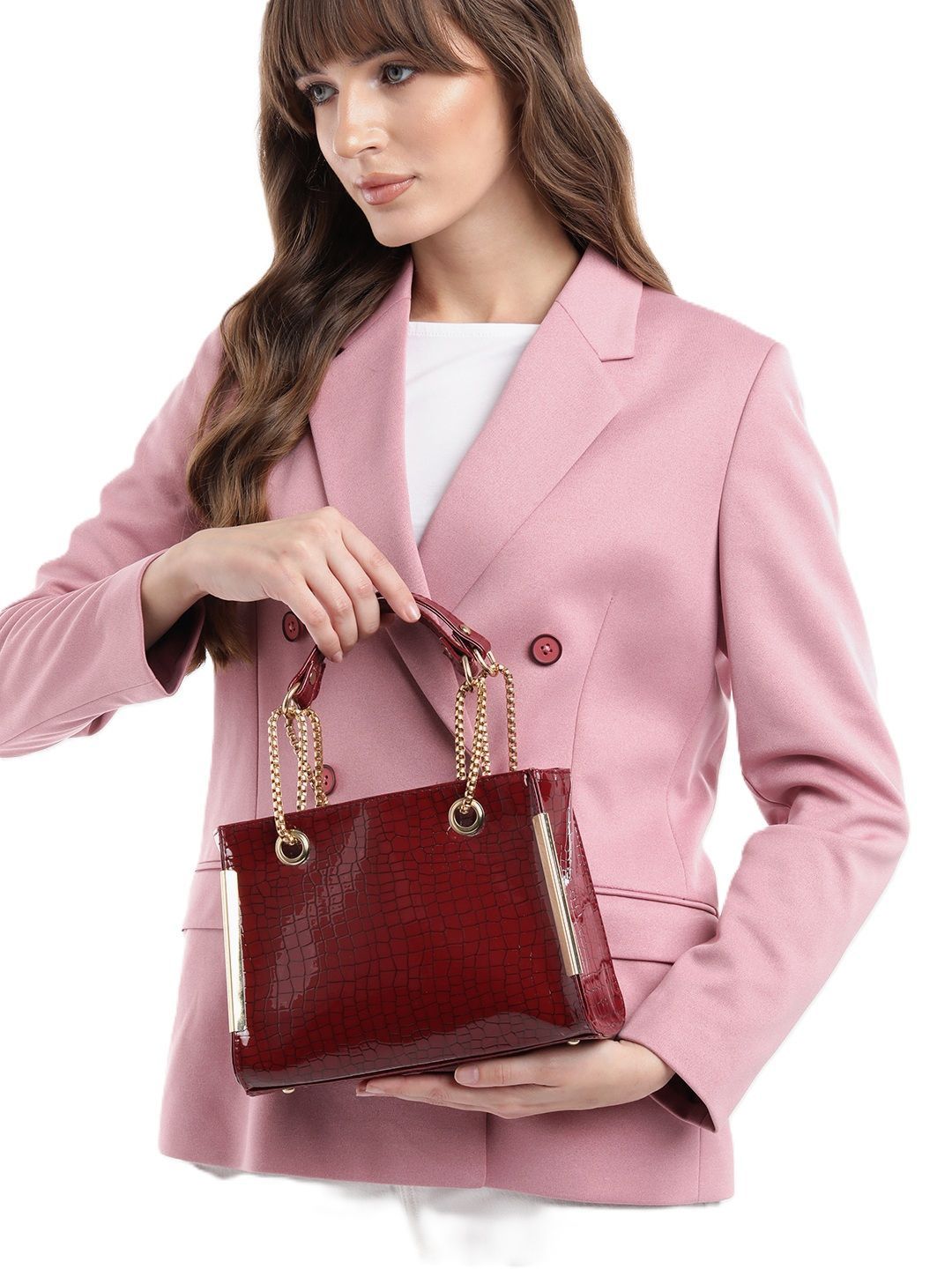 FABBHUE Women Textured Structured Handheld Bag-picture-11