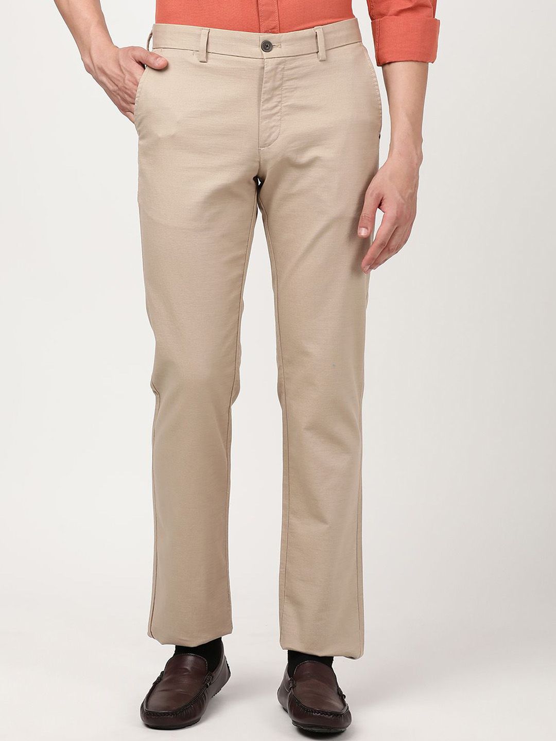 Indian Terrain Men Solid Mid-Rise Kansas Trousers-picture-10
