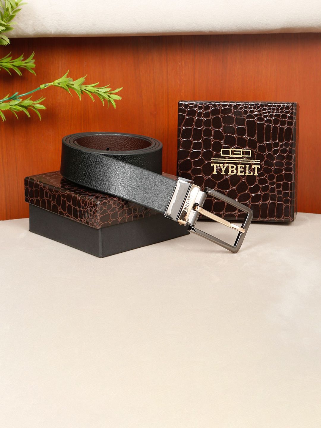 TYBELT Men Textured Leather Reversible Formal Belt-picture-22