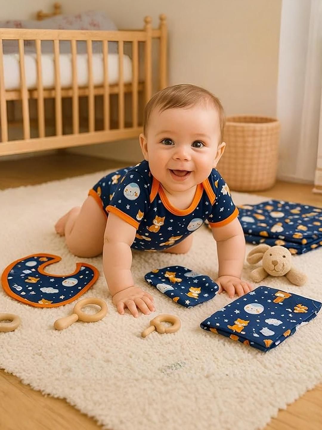 Adhigams Kids Printed Baby Rompers-picture-14