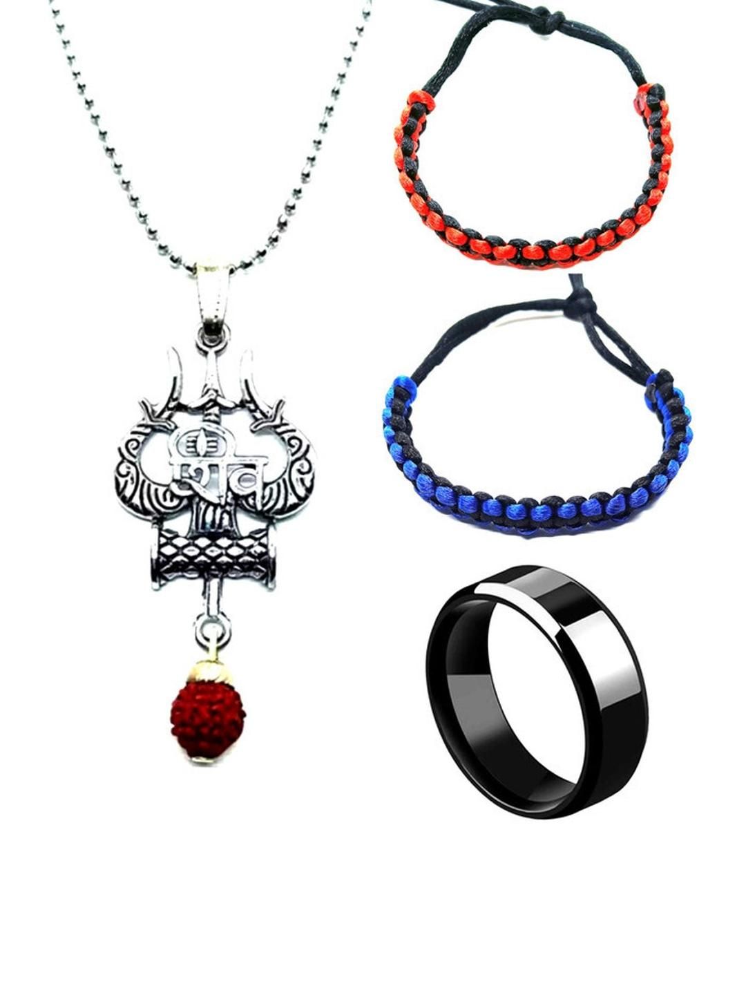 Dynamic Retail Global Stainless Steel Rhodium Multicolor Jewellery Set (Pack of 4)-picture-28