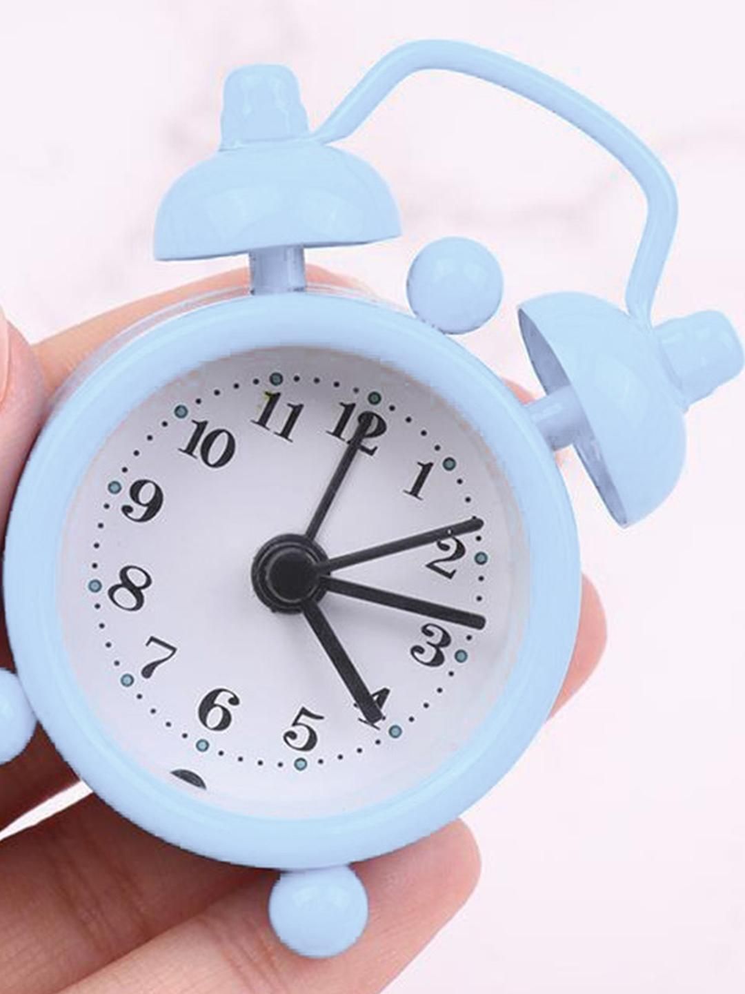 ASIDEA White Vintage Metal Analog Mini Alarm Clock-image-40