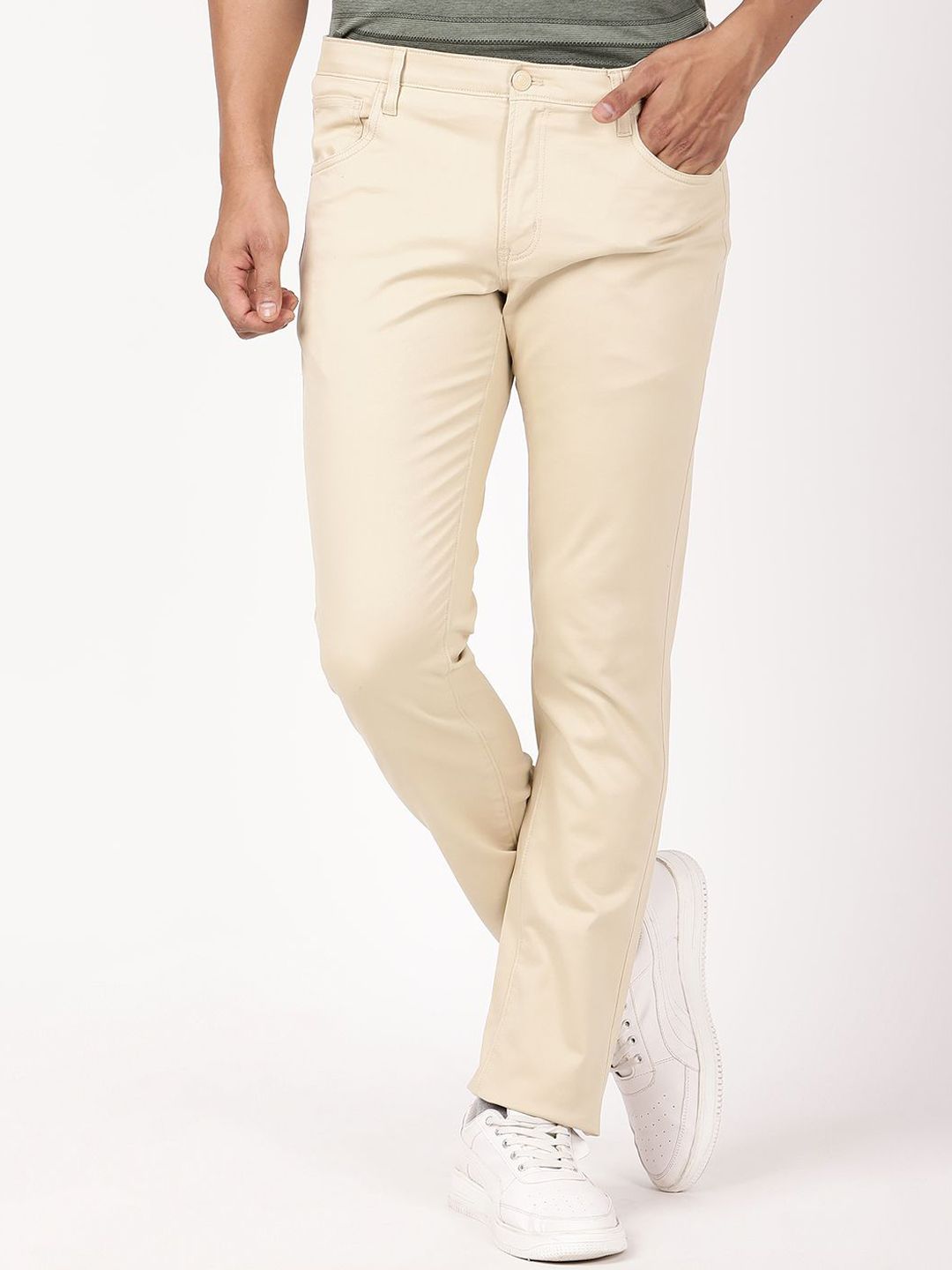 Indian Terrain Men Brooklyn Slim Fit Mid-Rise Trousers-picture-49
