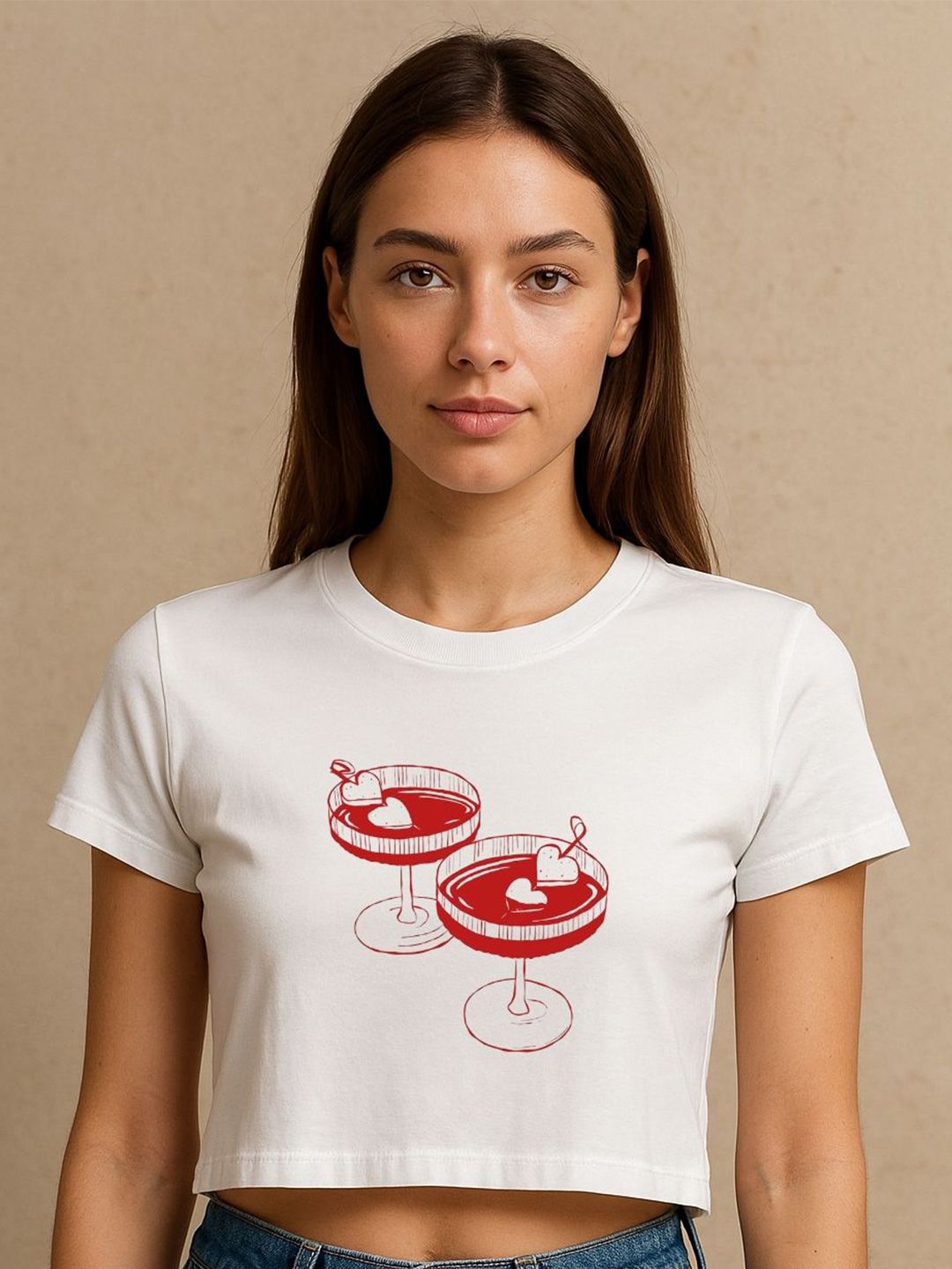 Art By Ritik Women Heart Wine Crop Tee-picture-11