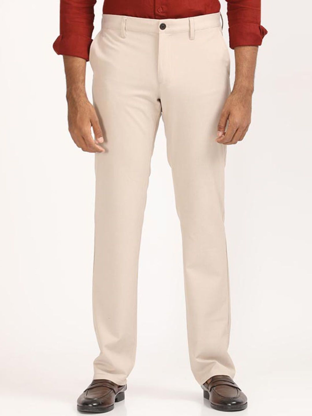 Indian Terrain Men Solid Regular Fit Kansas Trousers-picture-24